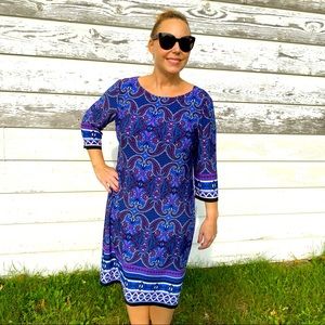 London Style Collection Paisley Colorful Dress sz 18